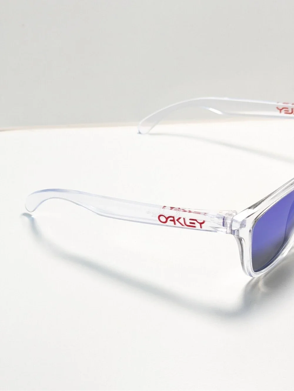 Oakley Frogskins OO9013-A5 Blue Mirrored Clear Square Men’s Sunglasses 55-17-133